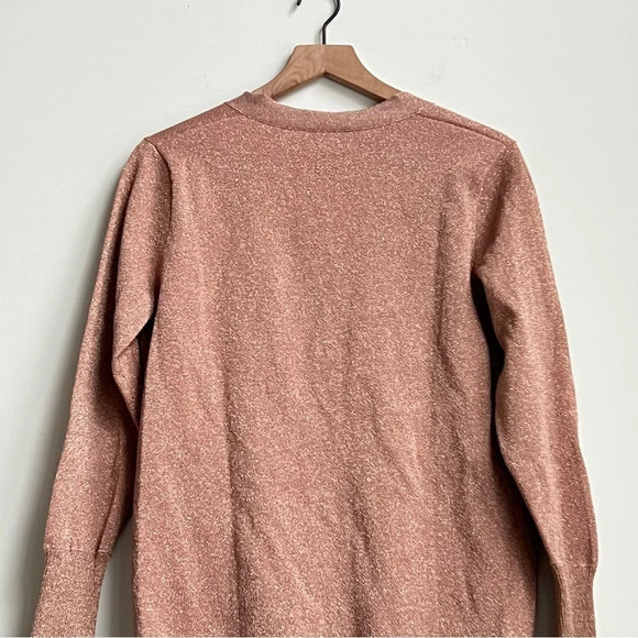 J. Crew Collection Long Cardigan Double Knit Lurex Pink Size Small  $128 J8223 - Picture 12 of 16